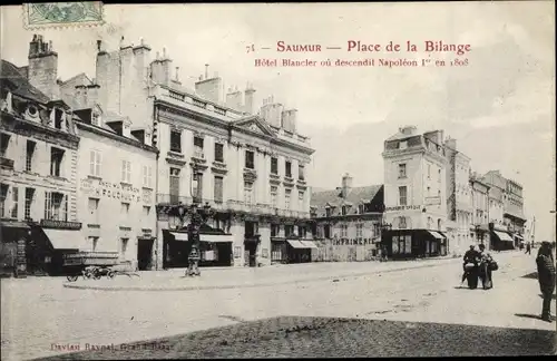 Ak Saumur Maine et Loire, Place de la Bilange, Hotel Blancler