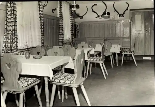 Ak Rehefeld Zaunhaus Altenberg im Erzgebirge, HO Gasthof, Gaststube, Innenansicht