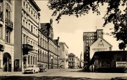 Ak Gera in Thüringen, Post, Hochhaus in der Straße des 7 Oktober