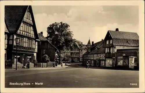 Ak Ilsenburg am Nordharz, Markt, Geschäfte