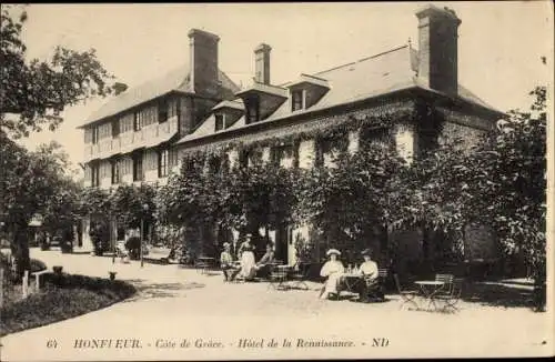 Ak Honfleur Calvados, Hôtel de la Renaissance