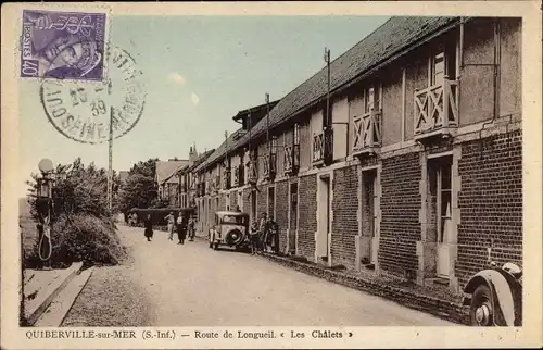 Ak Quiberville sur Mer Seine-Maritime, Route de Longueil, les Chalets