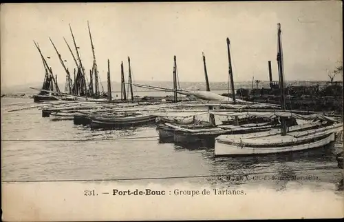 Ak Port de Bouc Bouches du Rhône, Groupe de Tartanes