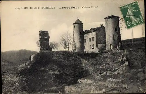 Ak Laroquebrou Cantal, Chateau Feodal