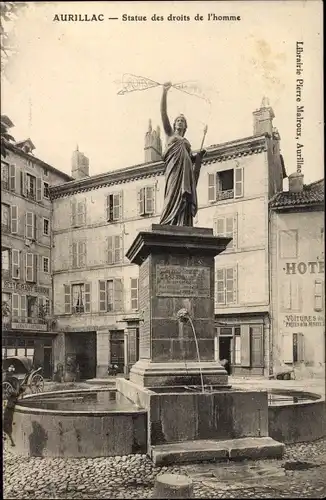 Ak Aurillac Cantal, Statue des droits de l'homme