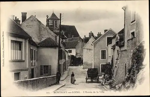 Ak Montigny sur Loing Seine et Marne, L'Entree de la Ville