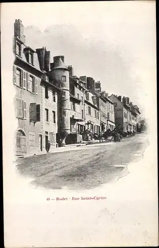 Ak Rodez Aveyron, Rue Saint Cyrice
