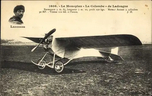 Ak Aviation, Monoplan La Colombe, Aviateur Ladougne