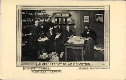 Ak Les Annales Politiques et Literaires, Le Secretariat de la Redaction, Morer, Marty, Derville..