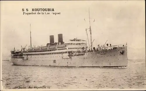 Ak CNP Dampfer SS Koutoubia, Compagnie de Navigation Paquet