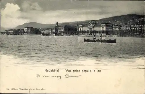 Ak Neuchâtel Kanton Neuenburg, Vue prise depuis le lac