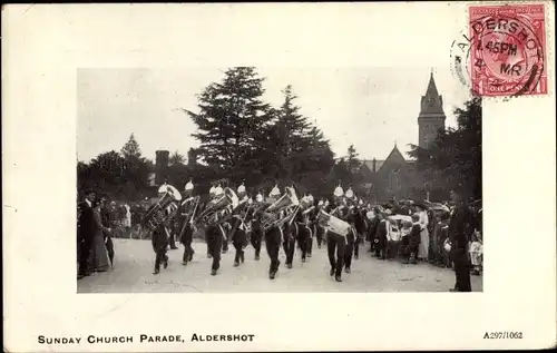 Ak Aldershot South West England, Sunday Church Parade