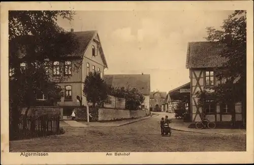 Ak Algermissen Kreis Hildesheim, Am Bahnhof