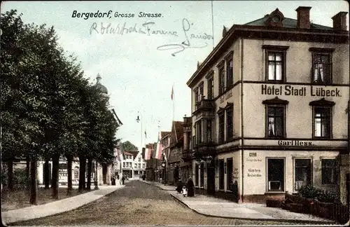Ak Hamburg Bergedorf, Große Straße, Hotel Stadt Lübeck