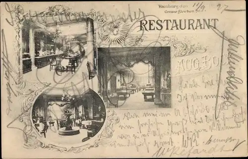 Ak Hamburg Mitte Altstadt, Restaurant, Große Bleichen 58, Innenansicht