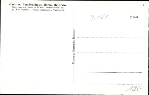 Ak Ehlershausen Burgdorf in Niedersachsen, Gast und Pensionshaus, Gartenpartie