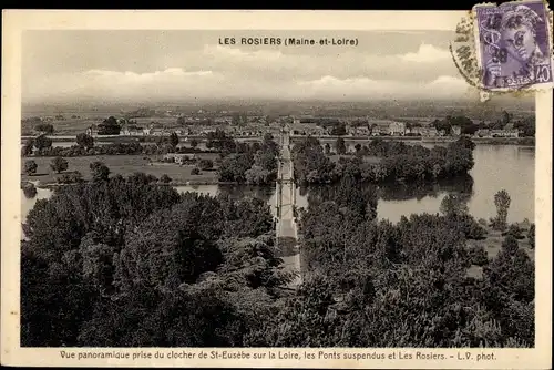 Ak Les Rosiers sur Loire Maine et Loire, Vue panoramique prise du clocher de St. Eusebe