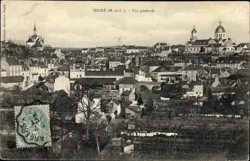 Ak Segré Maine et Loire, Vue générale