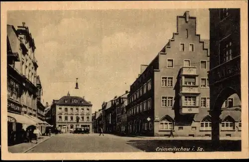 Ak Crimmitschau in Sachsen, Straßenpartie