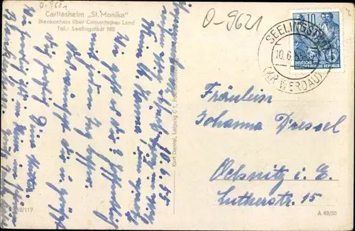 Ak Blankenhain Crimmitschau in Sachsen, Caritasheim St. Monika