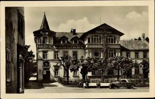 Ak Finsterbergen Friedrichroda im Thüringer Wald, Volkshaus Hotel zur Linde