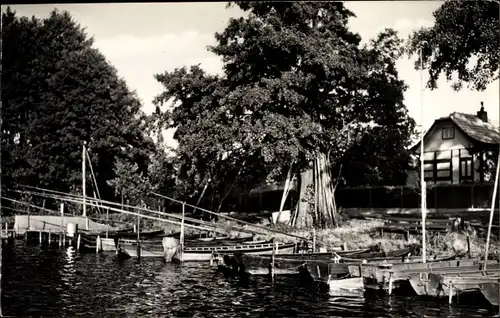 Ak Klein Köris Groß Köris im Kreis Dahme Spreewald, Anglersiedlung, Boote