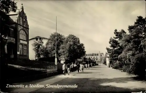 Ak Ostseebad Zinnowitz auf Usedom, Strandpromenade