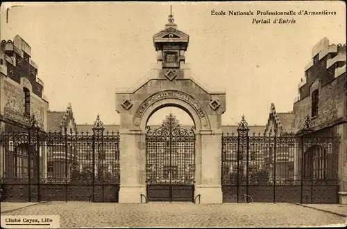 Ak Armentières Nord, Ecole Nationale Professionnelle, Portail d'Entree