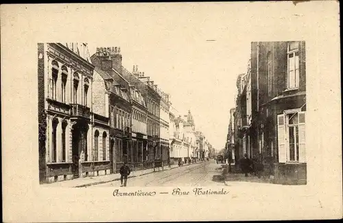 Ak Armentières Nord, Rue Nationale
