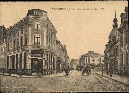 Ak Armentières Nord, Entree par la rue de Lille