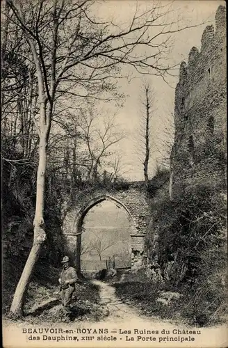 Ak Beauvoir en Royans Isere, Les Ruines du Chateau des Dauphine