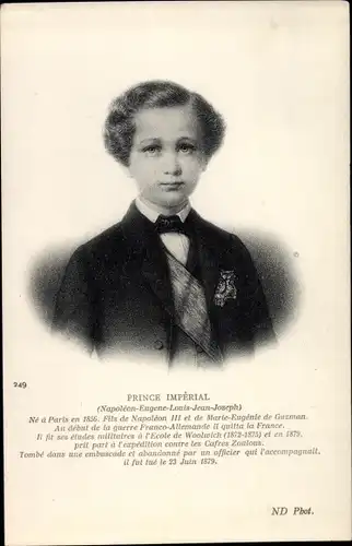 Künstler Ak Napoleon Eugene Louis Jean Joseph, Prince Imperial