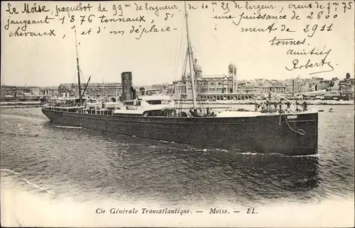 Ak CGT Dampfer Moise, Compagnie Générale Transatlantique, French Line