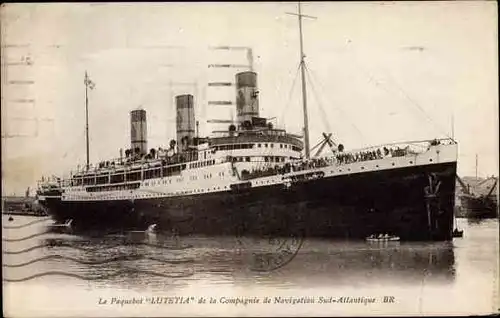 Ak Dampfer Lutetia, Compagnie de Navigation Sud-Atlantique