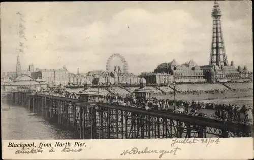 Ak Blackpool North West England, View from North Pier