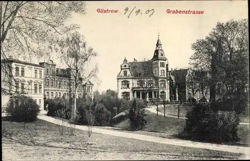 Ak Güstrow in Mecklenburg, Grabenstraße