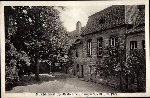 Ak Erlangen in Mittelfranken Bayern, Mitschülerfest der Realschule, 9.-10. Juli 1927