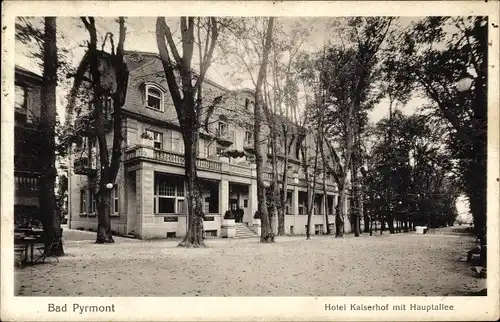 Ak Bad Pyrmont in Niedersachsen, Hotel Kaiserhof, Hauptallee