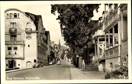 Ak Bad Pyrmont in Niedersachsen, Kirchstraße, Hotel Kaiserhof