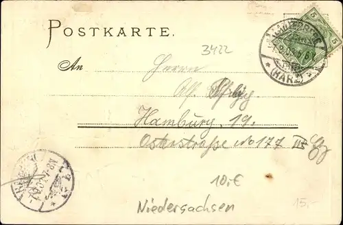 Präge Passepartout Ak Bad Lauterberg im Harz, Wiesenbeekerteich, Hirsch