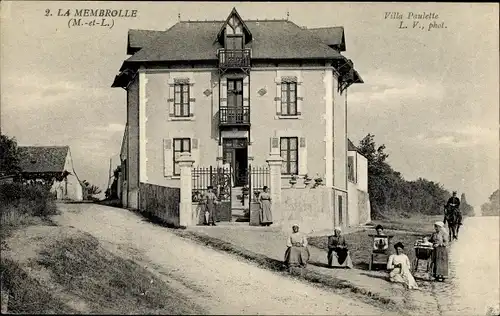 Ak La Membrolle Maine et Loire, Villa Paulette, Kinderwagen