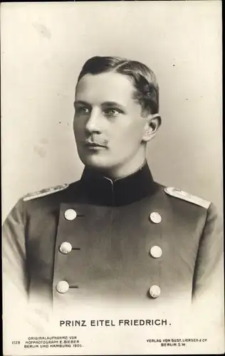 Ak Eitel Friedrich Prinz von Preußen, Portrait