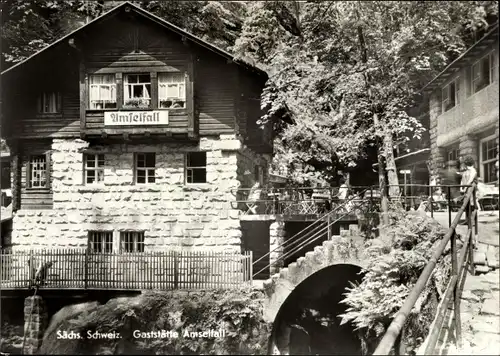 Ak Rathen an der Elbe Sächsische Schweiz, Gaststätte Amselfall