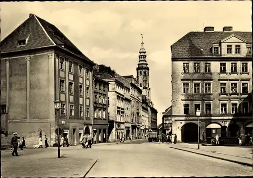 Ak Görlitz in der Lausitz, Leninplatz mit Rathausturm