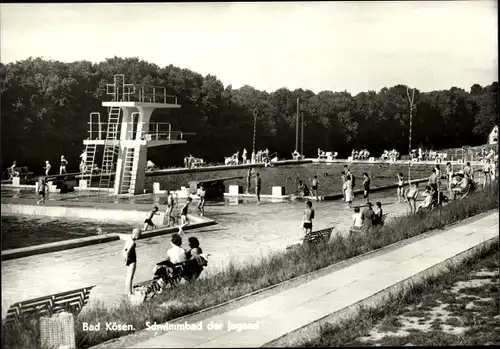 Ak Bad Kösen Naumburg an der Saale, Schwimmbad der Jugend, Sprungturm