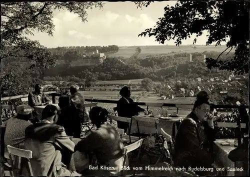 Ak Bad Kösen Naumburg an der Saale, Blick vom Himmelreich nach Rudelsburg und Saaleck