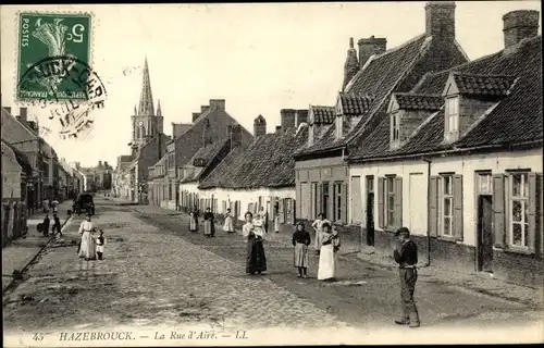 Ak Hazebrouck Nord, La Rue d'Aire