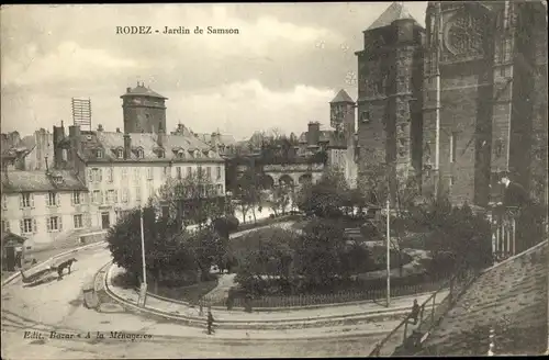 Ak Rodez Aveyron, Jardin de Samson