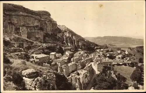 Ak Roquefort Aveyron, Vue generale prise de la Roche Percee