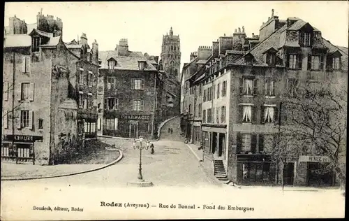 Ak Rodez Aveyron, Rue de Bonnal, Fond des Embergues